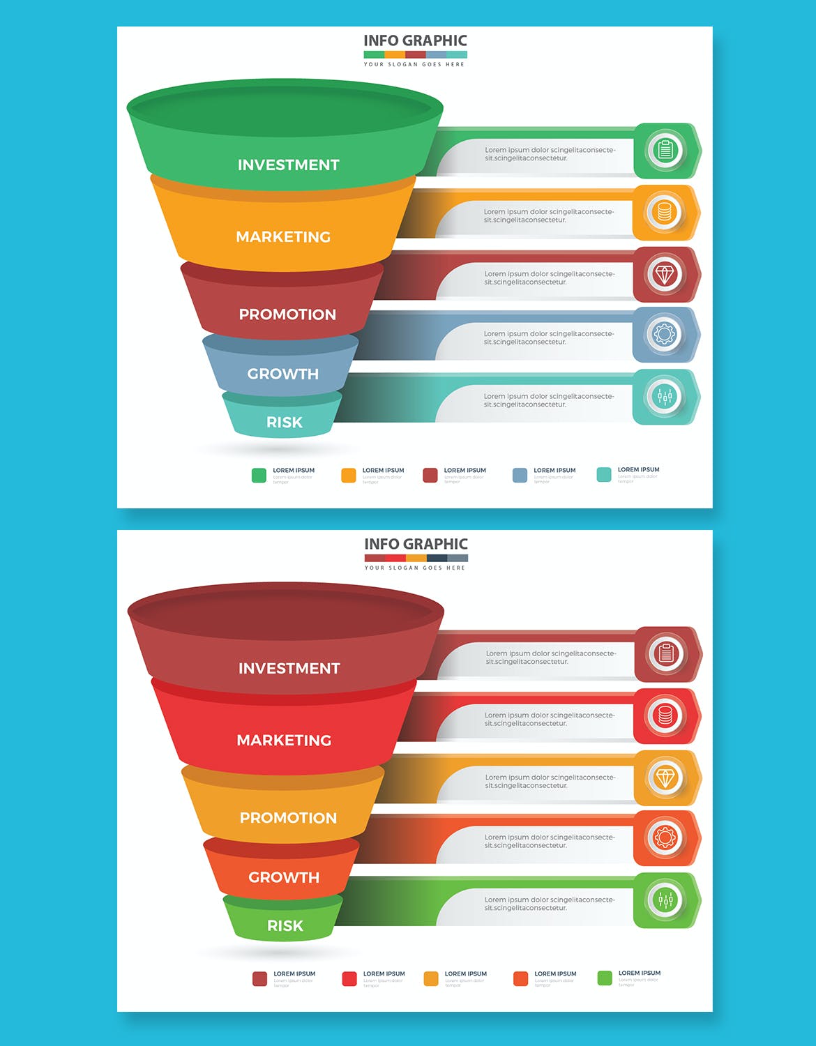 漏斗信息图表模板 Funnel Infographics