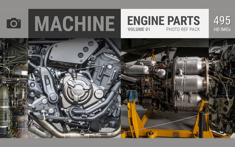 495张机器发动机零件参考图片 MACHINE Engine Parts VOL 01_