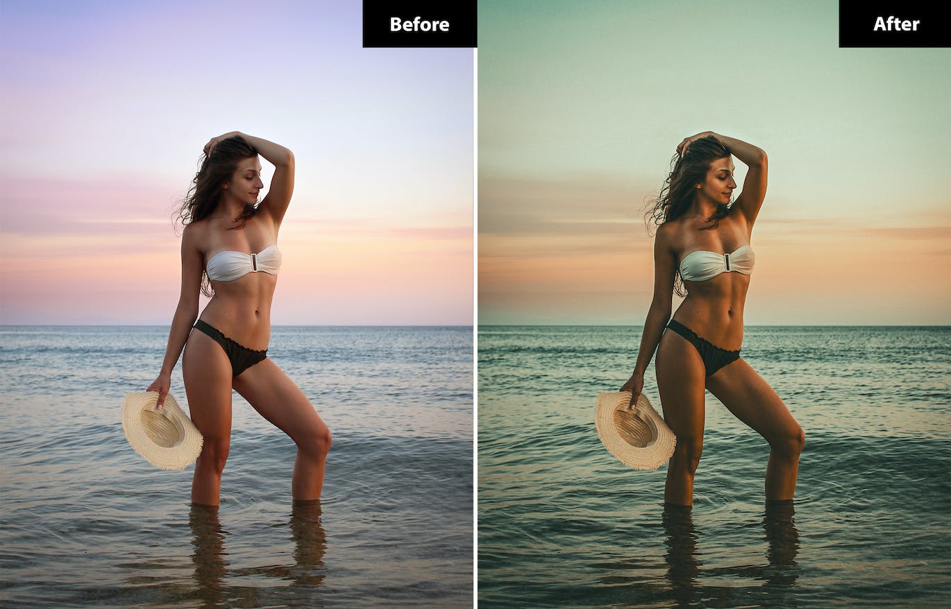 6 个沙滩比基尼性感照片调色 Lightroom 和 Photoshop 预设 6 Nude Lightroom and Photoshop Presets