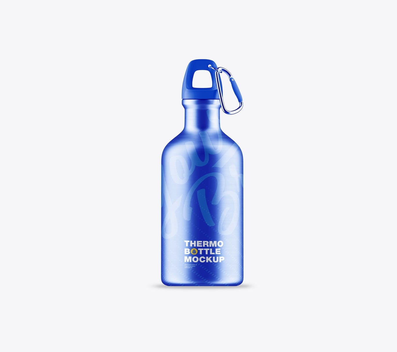 金属运动水杯样机 Set Metallic Thermo Bottles Mockup