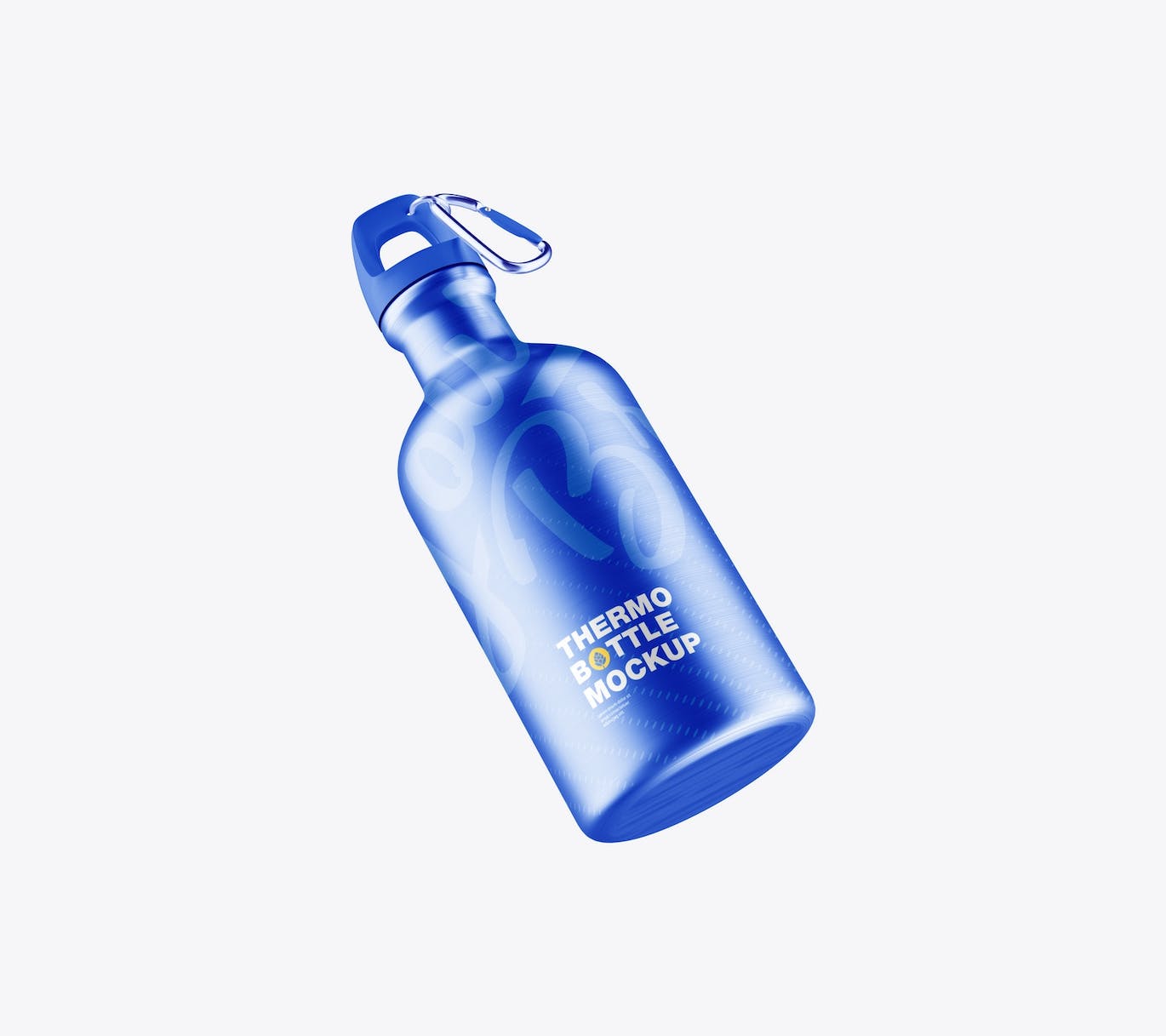 金属运动水杯样机 Set Metallic Thermo Bottles Mockup