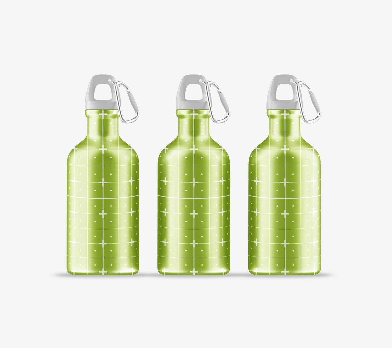 金属运动水杯样机 Set Metallic Thermo Bottles Mockup