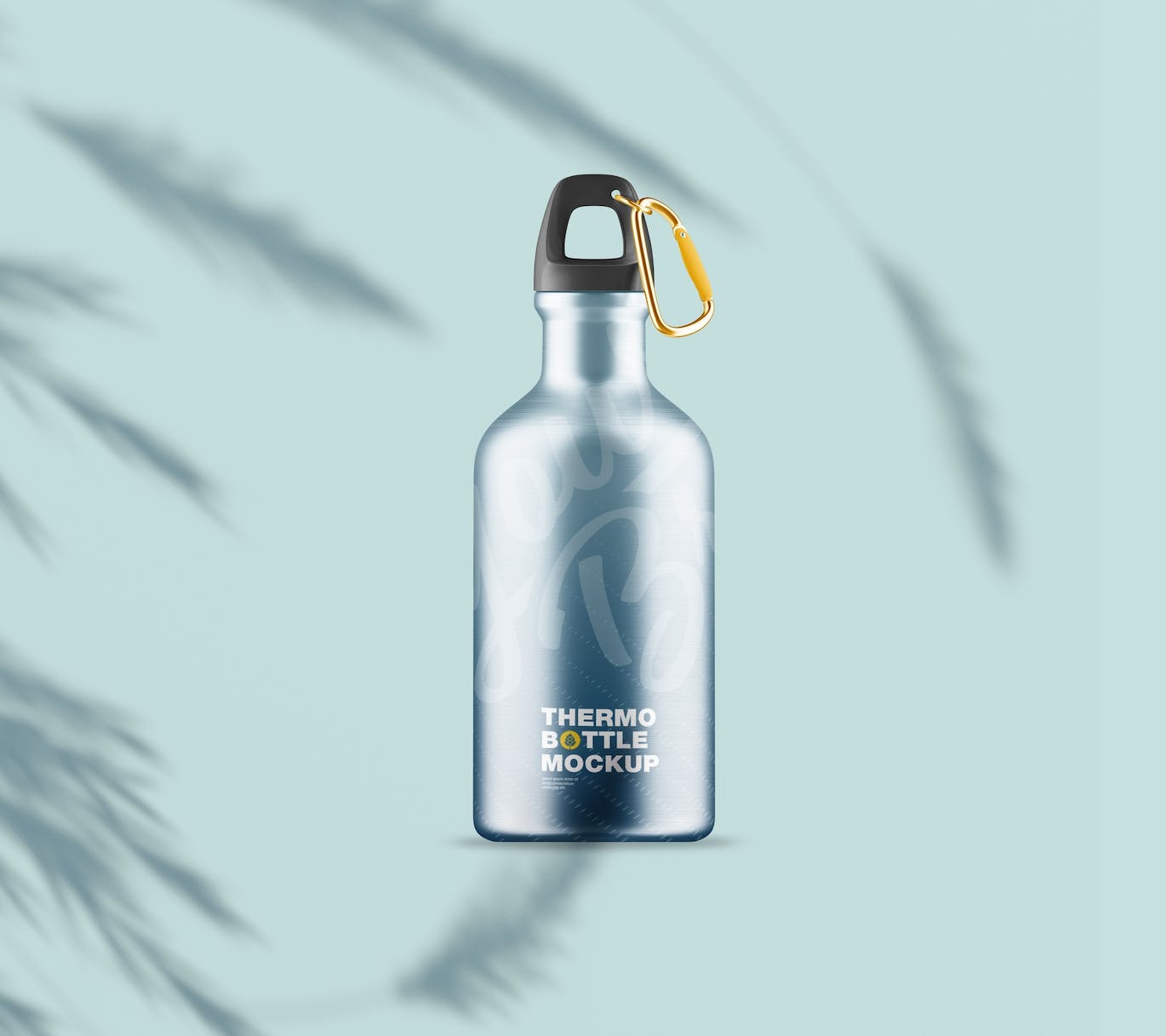 金属运动水杯样机 Set Metallic Thermo Bottles Mockup