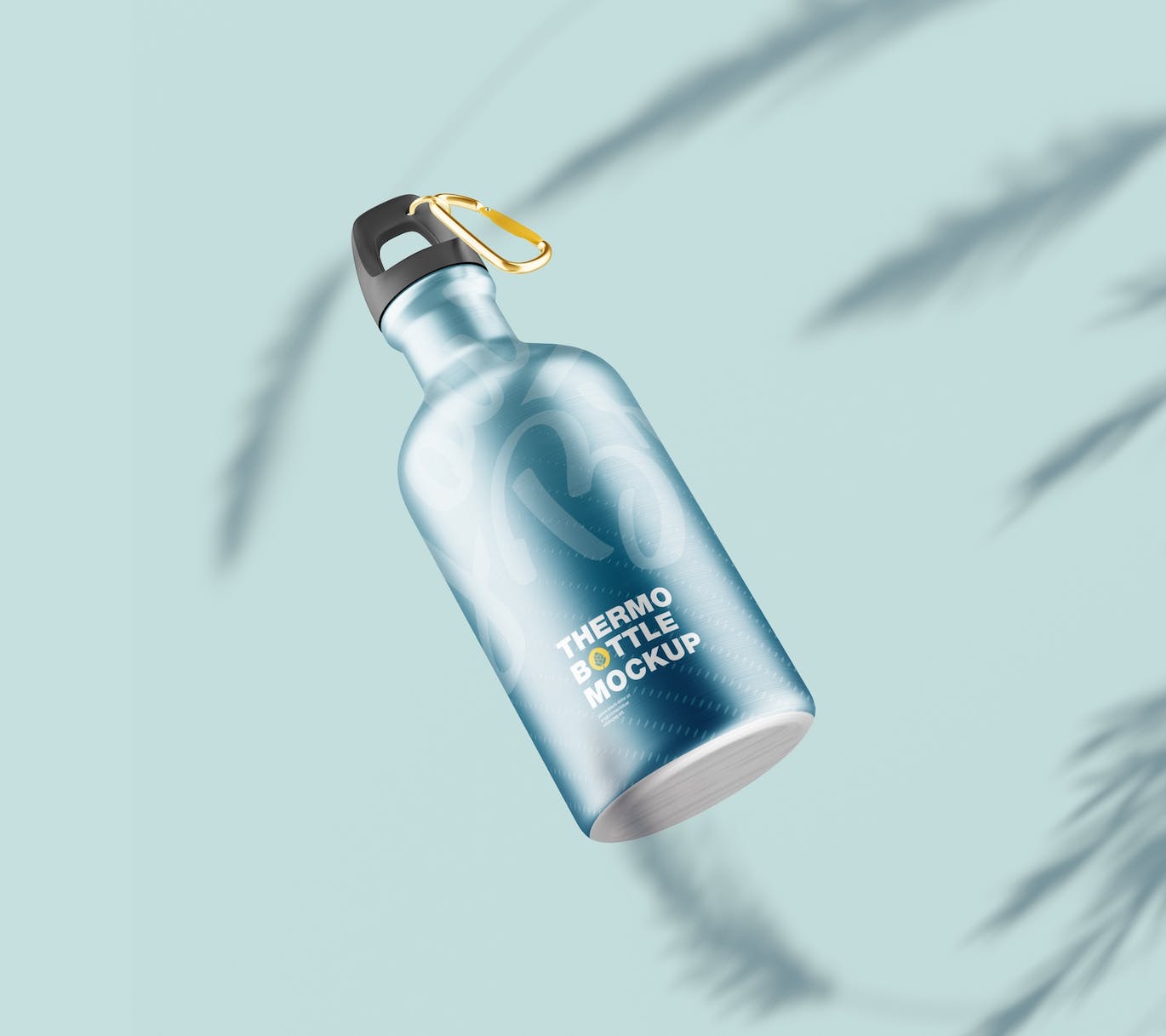 金属运动水杯样机 Set Metallic Thermo Bottles Mockup