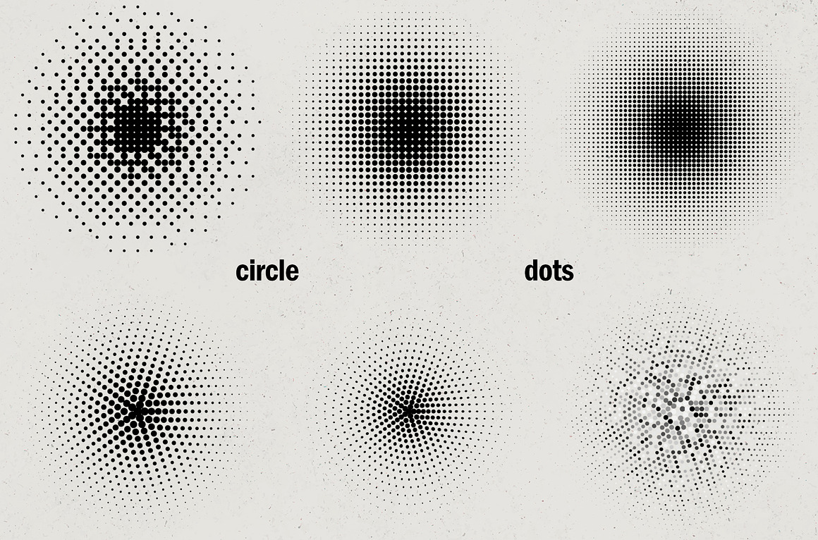 70款艺术抽象圆形半调圆点几何渐变肌理海报背景底纹矢量设计素材 Radial halftone gradient collection（9669） -