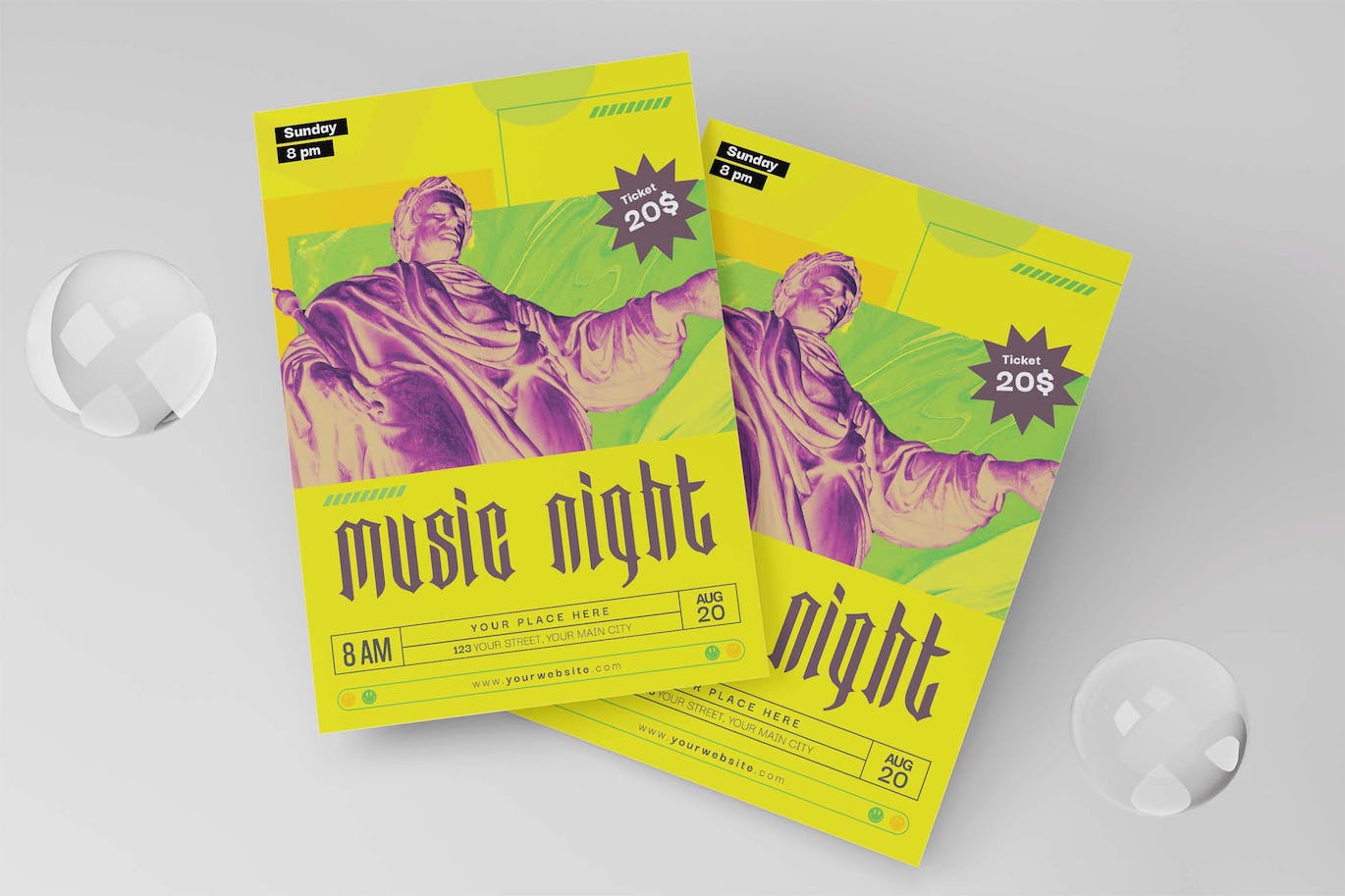 音乐之夜传单设计模板 Music Night Flyer