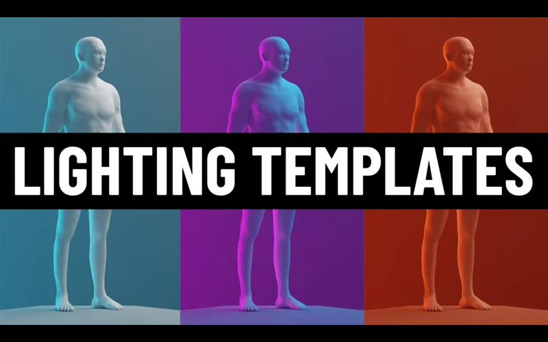 Blender人物角色灯光资产预设 Character Lighting Templates_