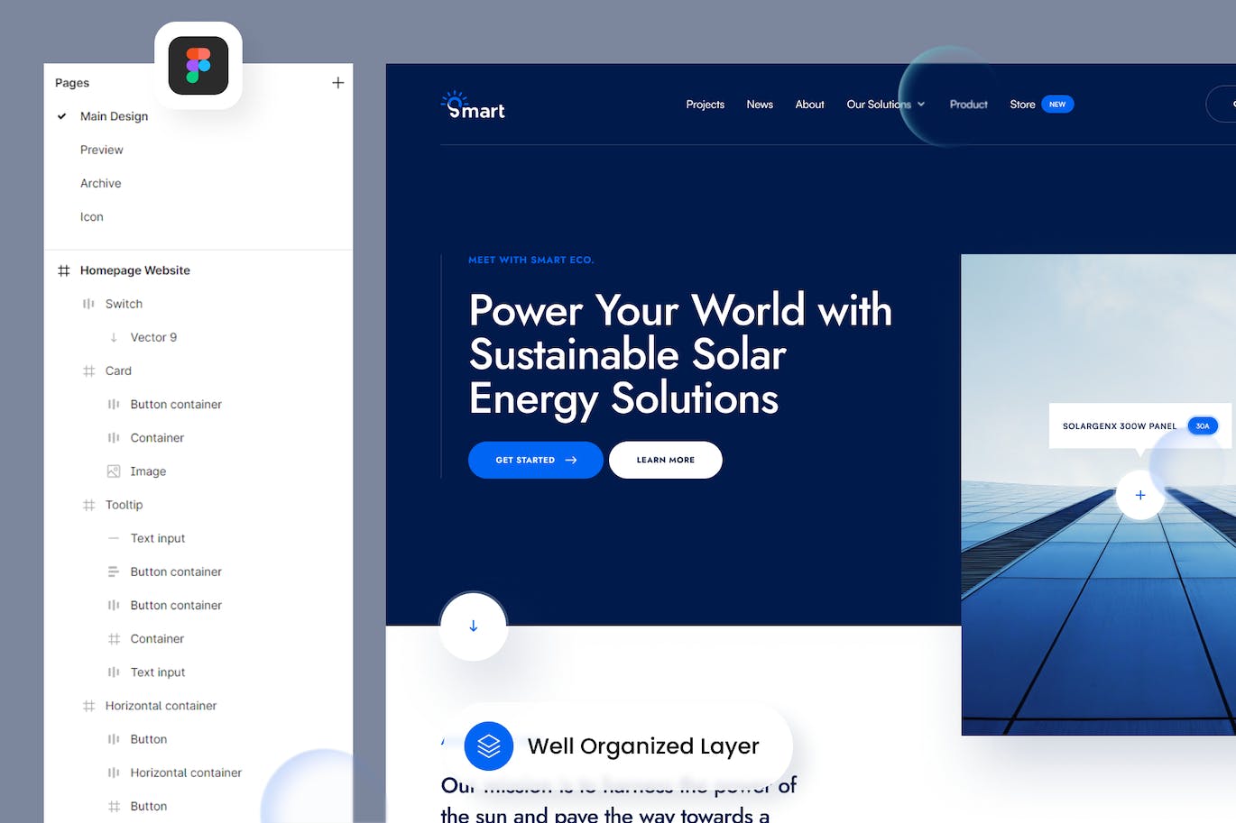 智能生态太阳能公司网站设计模板 Smart Eco &#8211; Solar Company Website