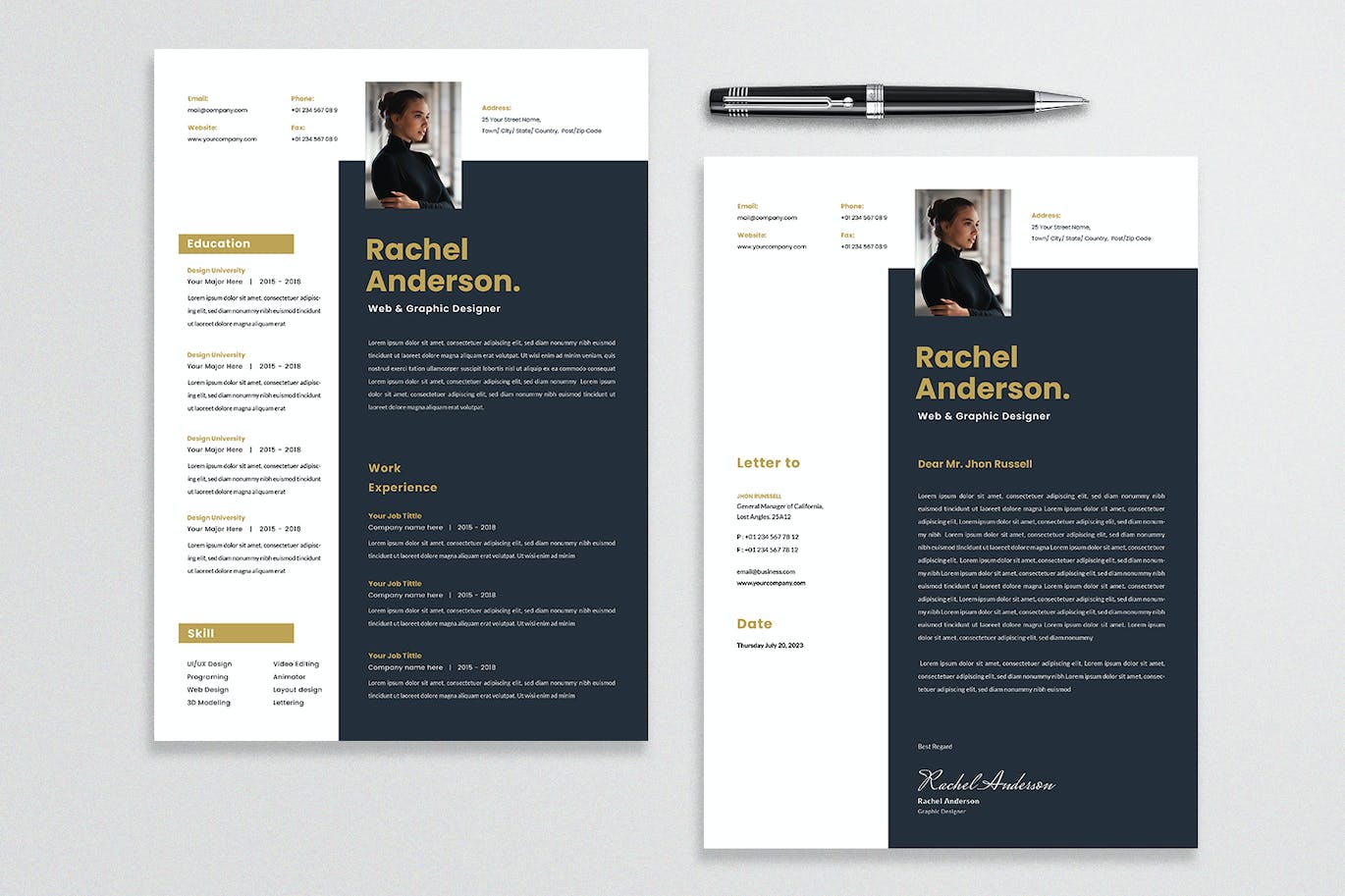 极简主义风简历设计模板 Minimalist CV Resume Template Vol. 59