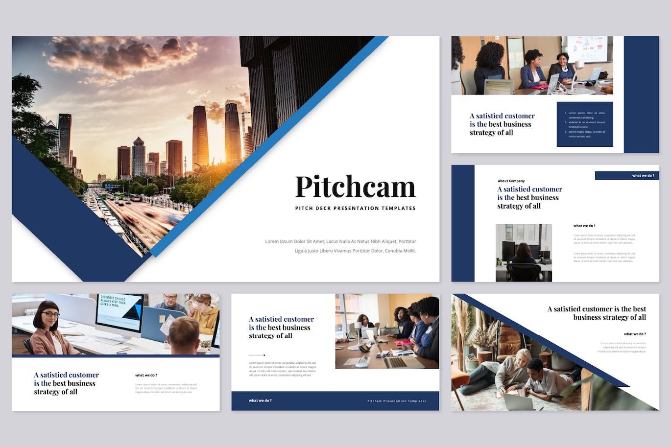 融资方案演示谷歌幻灯片模板 Pitchcam – Pitch Deck Google Slides Template