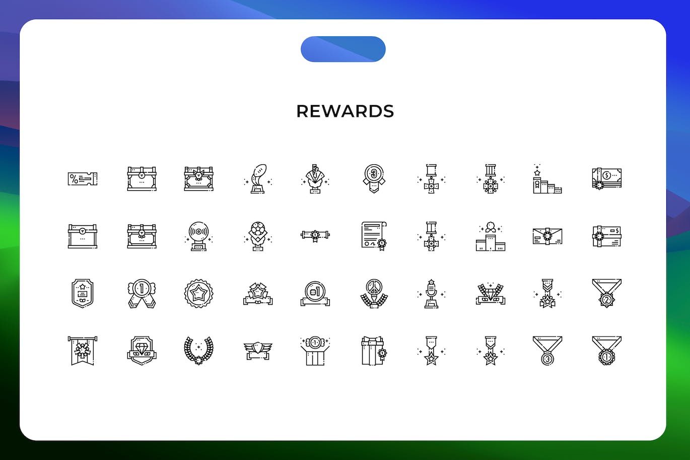 奖励线条矢量图标素材 Rewards icons