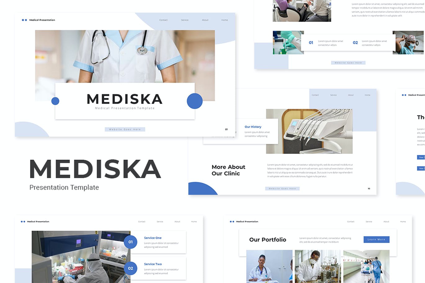 医学探索Powerpoint模板下载 Mediska &#8211; Medical Powerpoint Template