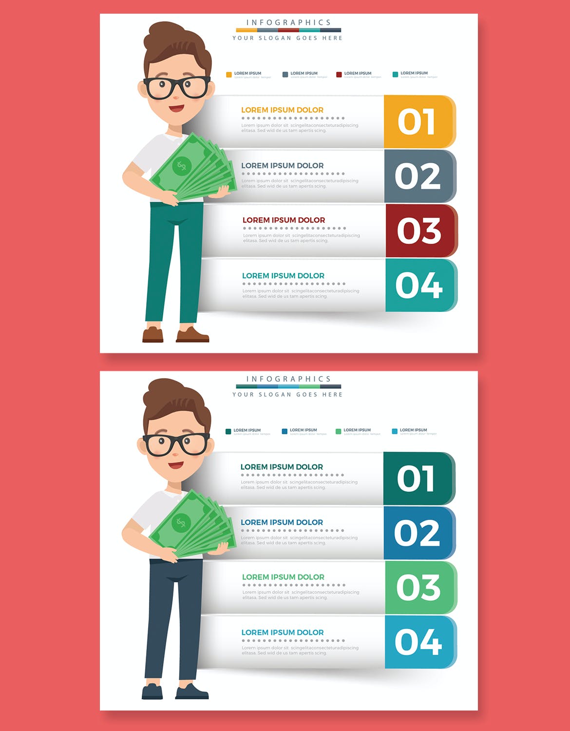 商人信息图表设计模板 Businessman Infographic Design