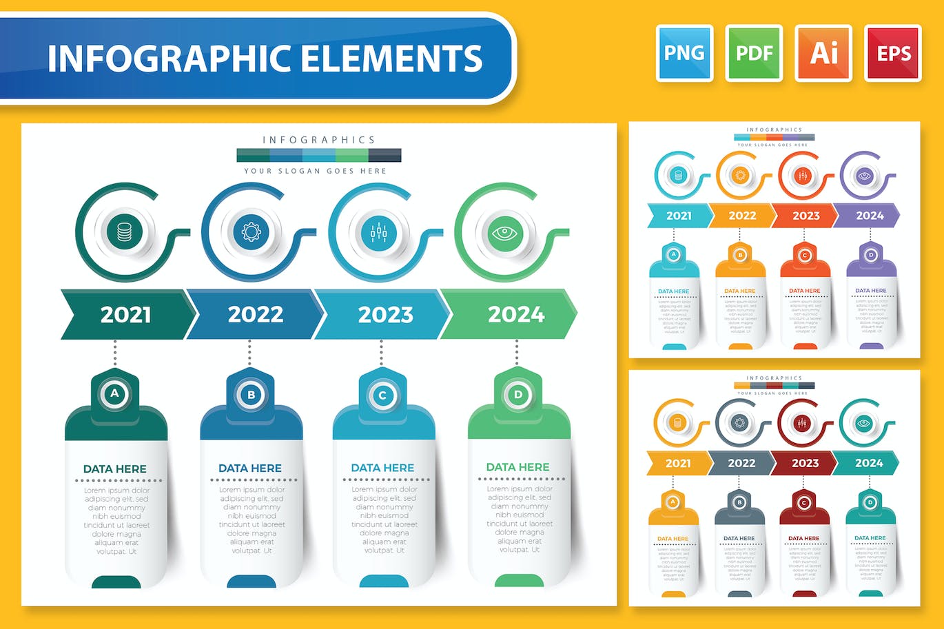 时间轴元素设计信息图表 Infographic Design