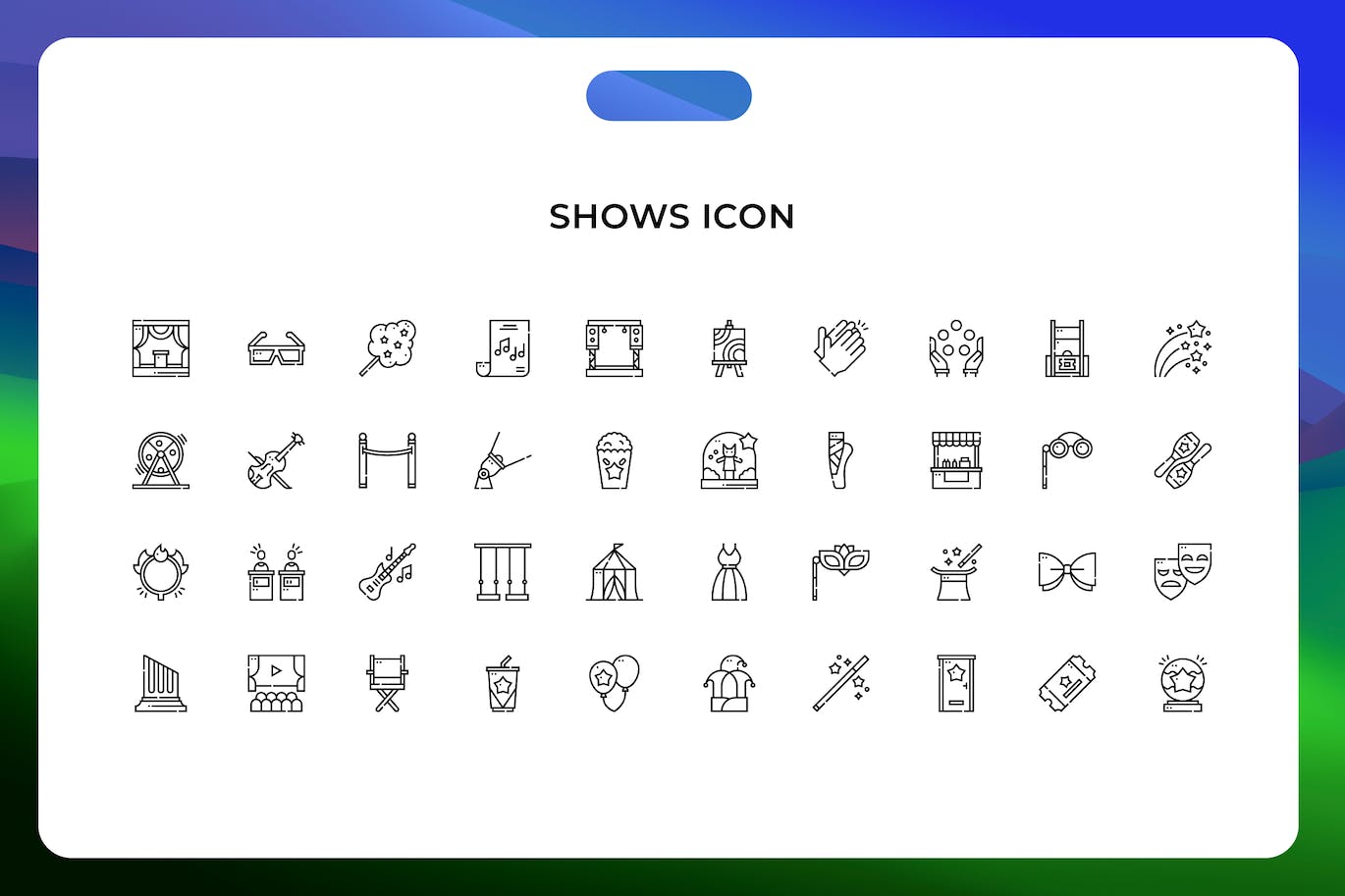 节目秀线条矢量图标素材 Shows icon icons