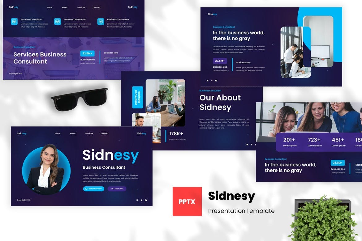 企业咨询PPT幻灯片模板 Sidnesy &#8211; Business Consultant Powerpoint Template