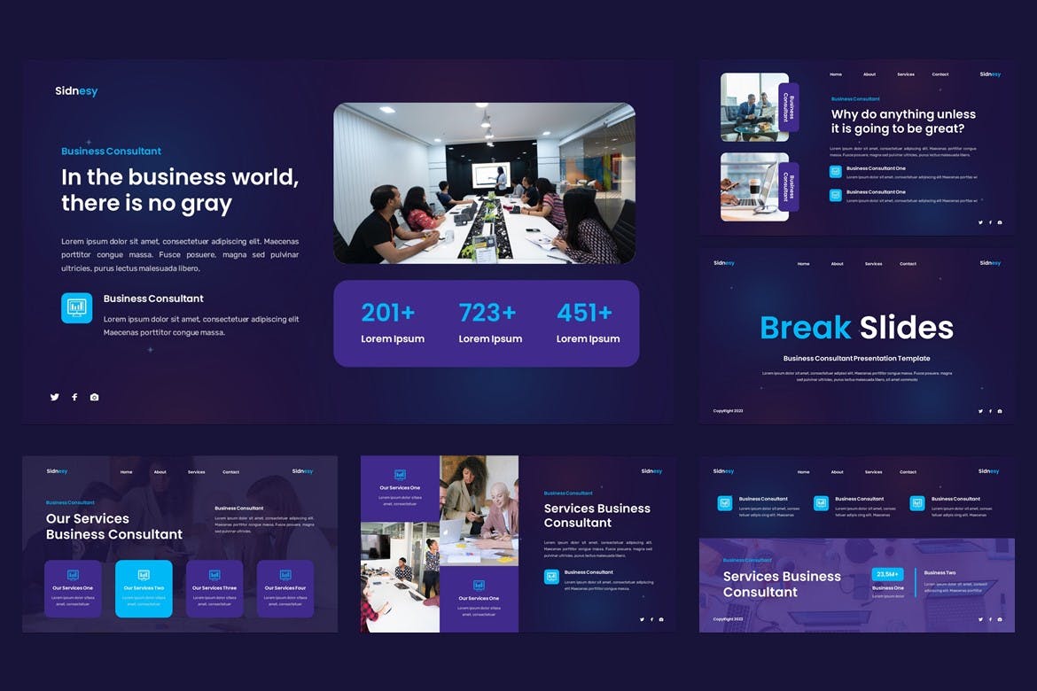企业咨询PPT幻灯片模板 Sidnesy &#8211; Business Consultant Powerpoint Template