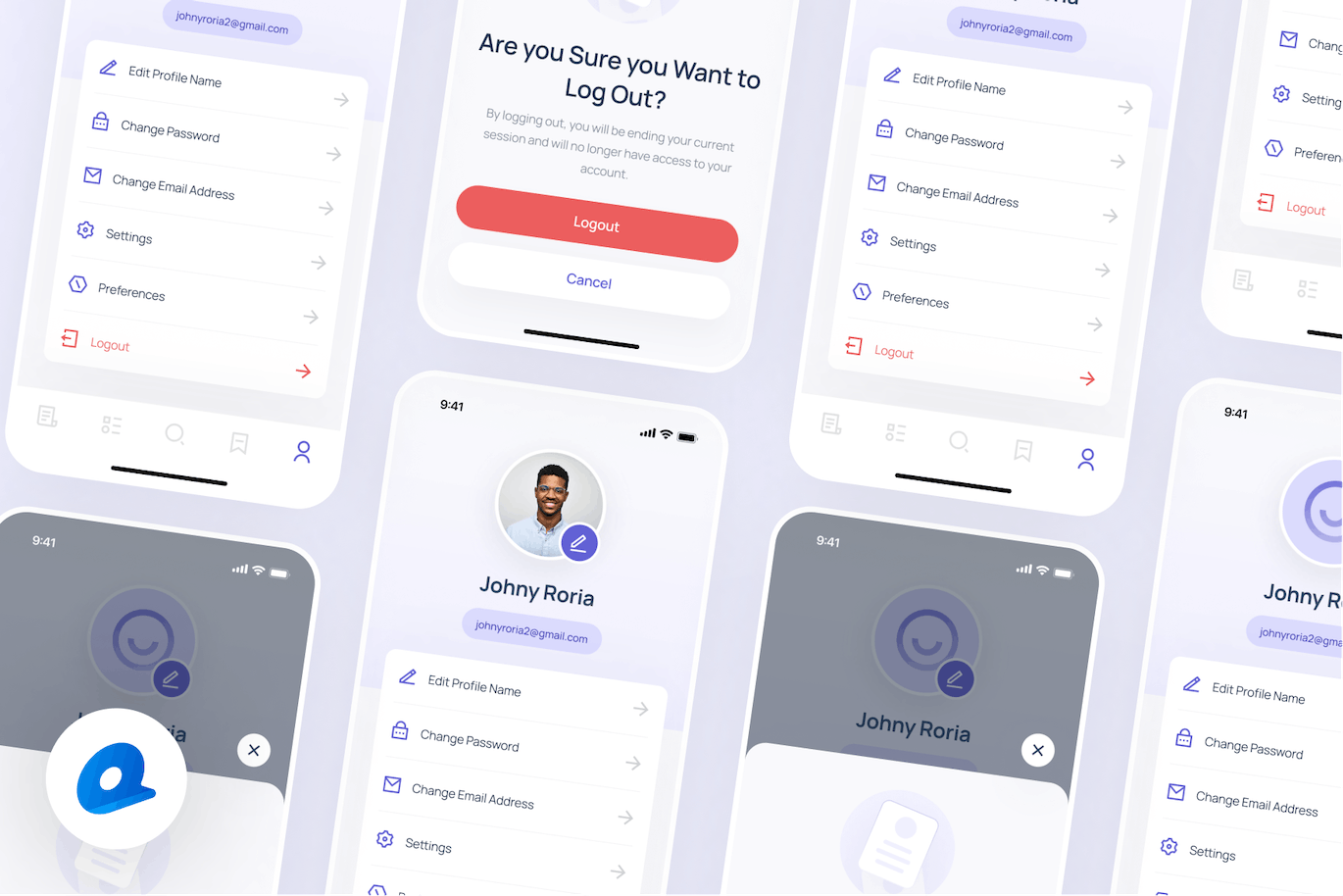 新闻App应用程序个人设置页面设计UI模板 Neyow &#8211; Profile App UI