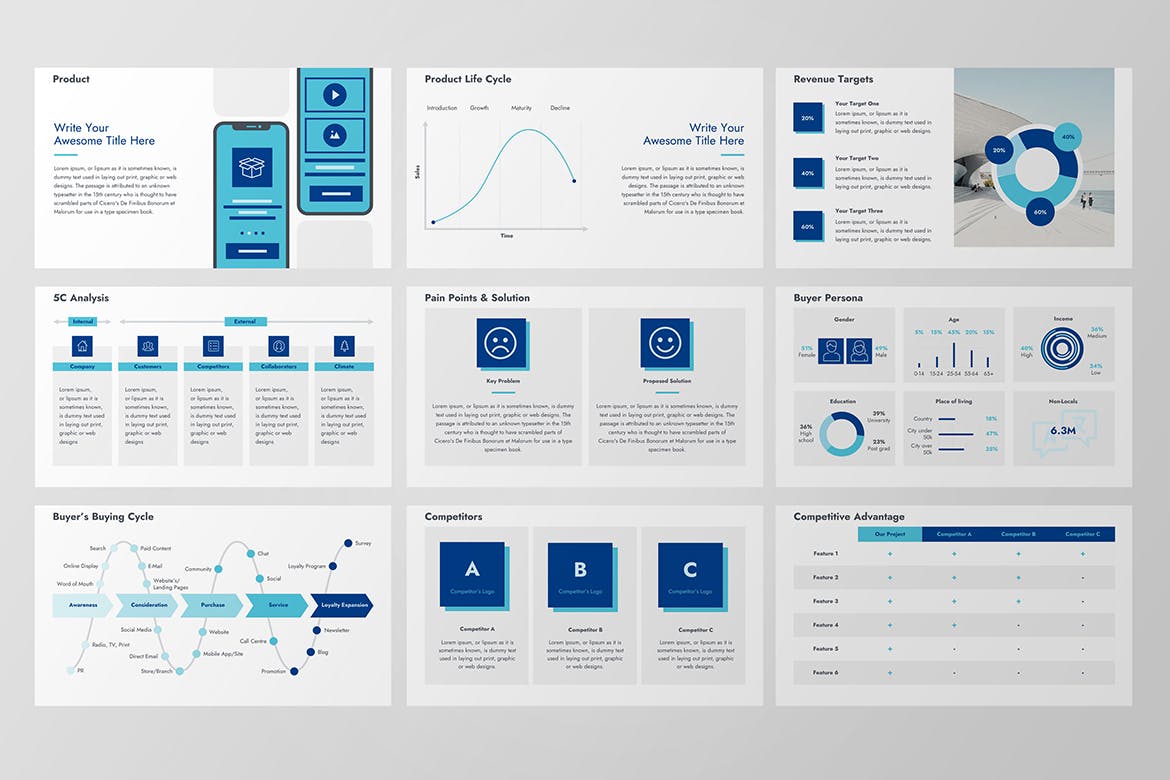 GTM市场推广策略Google幻灯片模板下载 Go To Market Strategy Google Slides