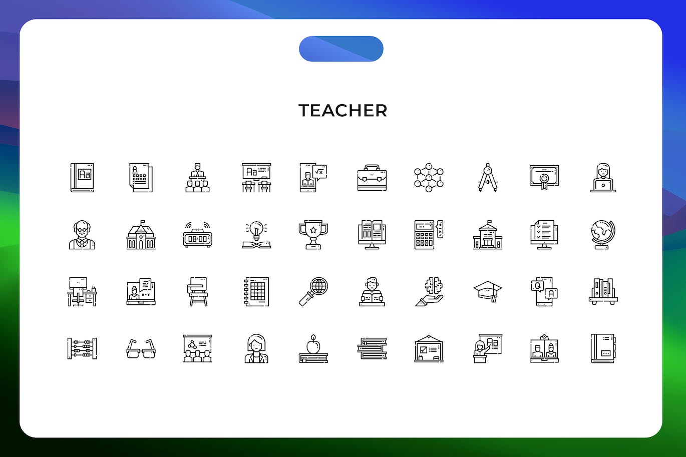 教师线条矢量图标素材 Teacher icons