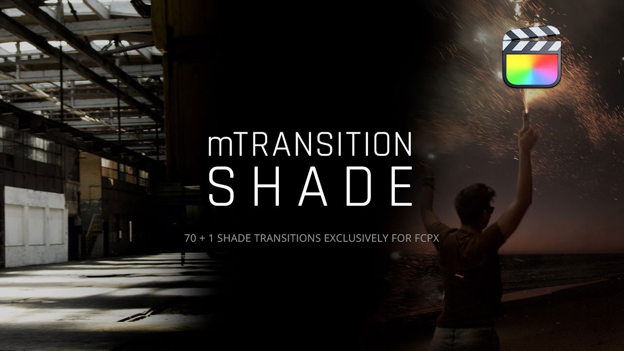 FCPX插件：71种创意电影阴影黑场遮挡擦拭过渡转场预设 MotionVFX mTransition Shade（9797） -