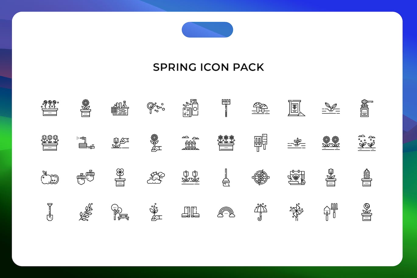 春天线条矢量图标素材 Spring pack icons