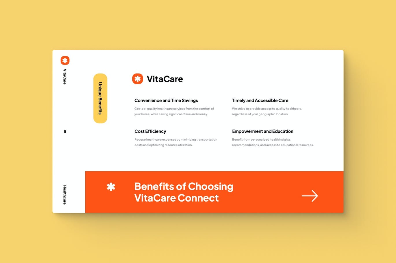 医疗宣传谷歌幻灯片模板 VitaCare &#8211; Medical Pitch Deck Google Slides