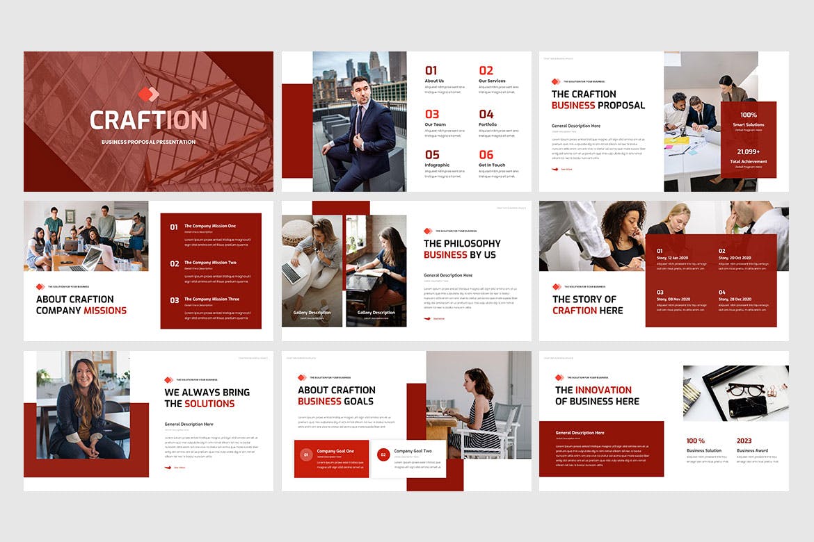 商业发展趋势PPT演示文稿 Craftion &#8211; Business Proposal Powerpoint