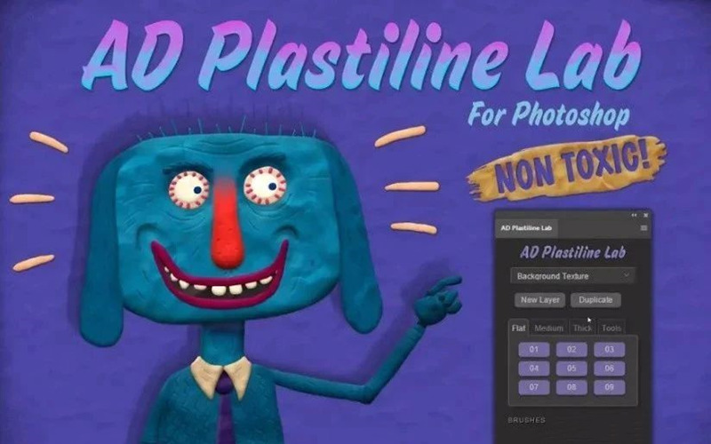 PS橡皮泥粘土厚涂效果插件 AD Plastiline Lab 中文汉化 WIN/MAC_