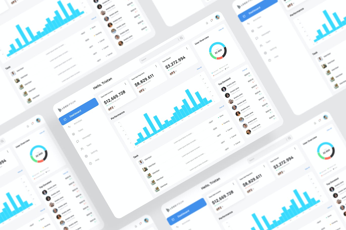 图表数据分析仪表板UI设计模板 Analystic Dashboard