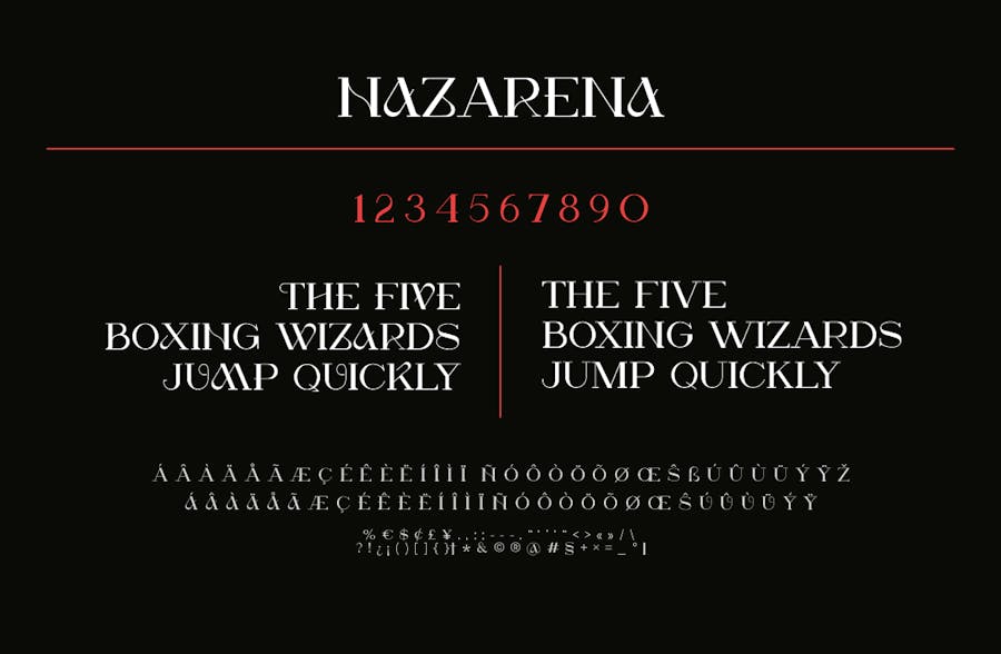 优雅几何杂志海报徽标设计衬线英文字体安装包 Nazarena Font - —