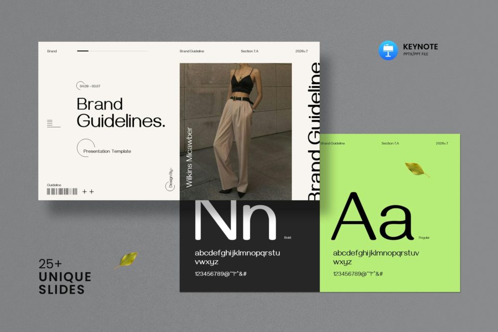 现代简约时尚品牌营销策划演示文稿设计ppt模板 Brand Guidelines Template - —