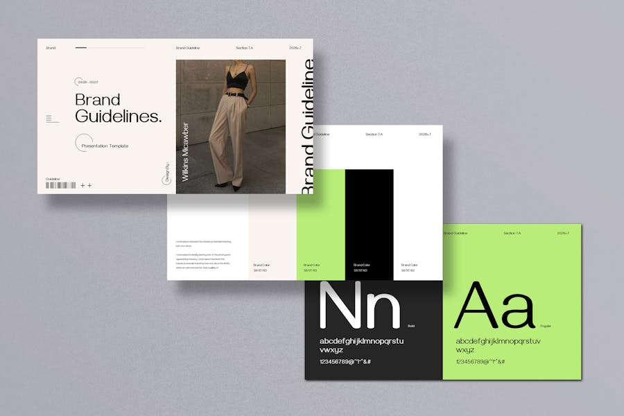 现代简约时尚品牌营销策划演示文稿设计ppt模板 Brand Guidelines Template - —