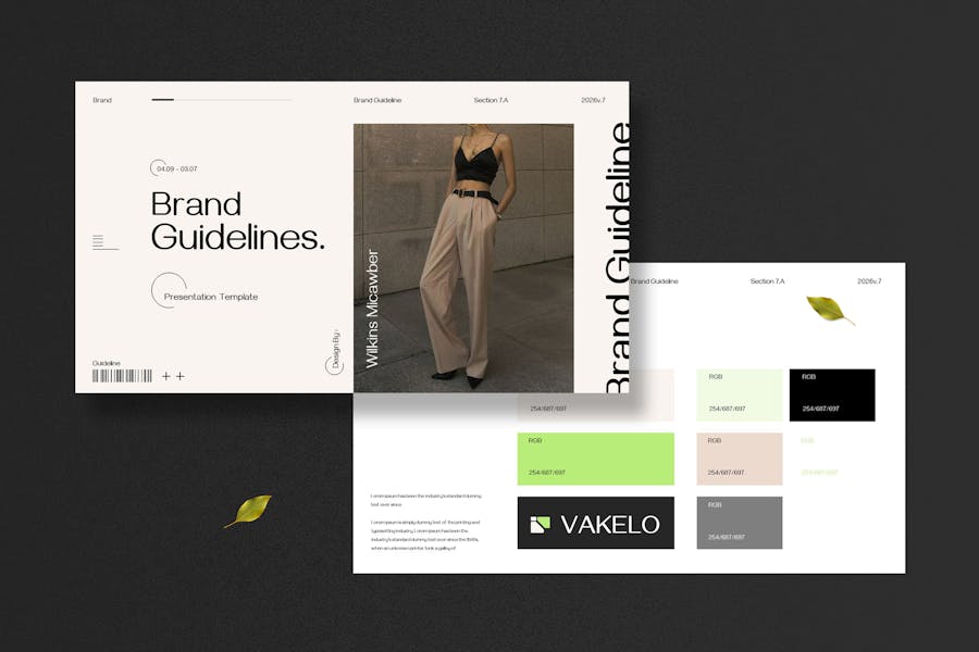 现代简约时尚品牌营销策划演示文稿设计ppt模板 Brand Guidelines Template - —