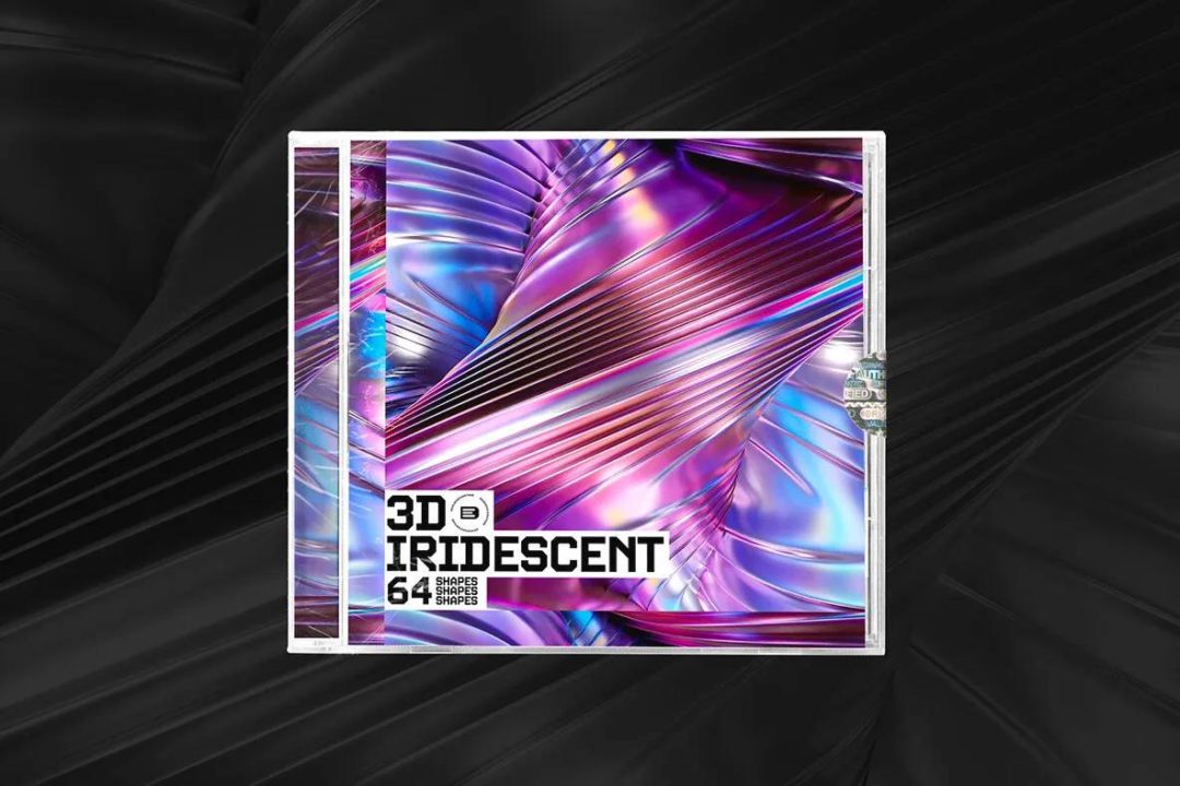 64款潮流全息镭射3D立体未来科幻抽象螺旋PNG免抠高清图片素材 Iridescent HD Shapes - —