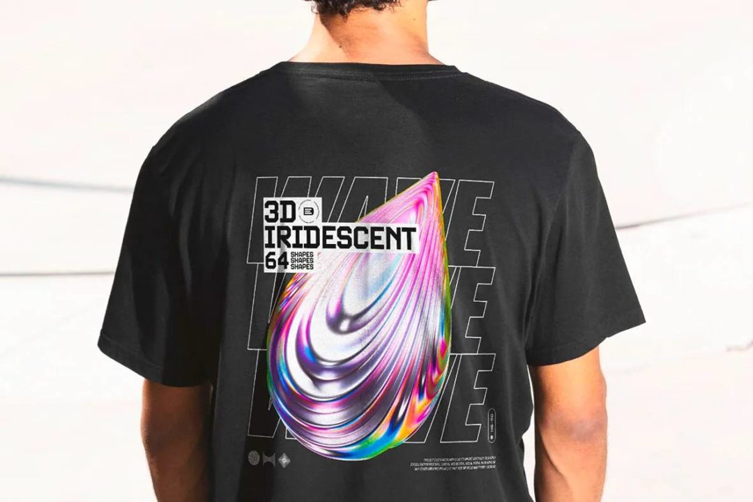 64款潮流全息镭射3D立体未来科幻抽象螺旋PNG免抠高清图片素材 Iridescent HD Shapes - —