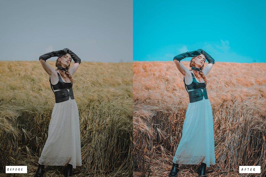 12组时尚复古颗粒感电影婚礼博主摄影照片调色Lightroom预设 12 Vibrant and Grainy Lightroom Presets - —