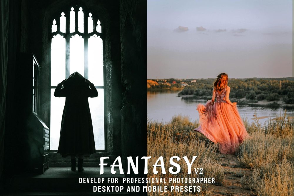 时尚复古怀旧电影美学旅行街头摄影照片调色Lightroom预设 Fantasy - Desktop &amp; Lightroom Presets v2 - —