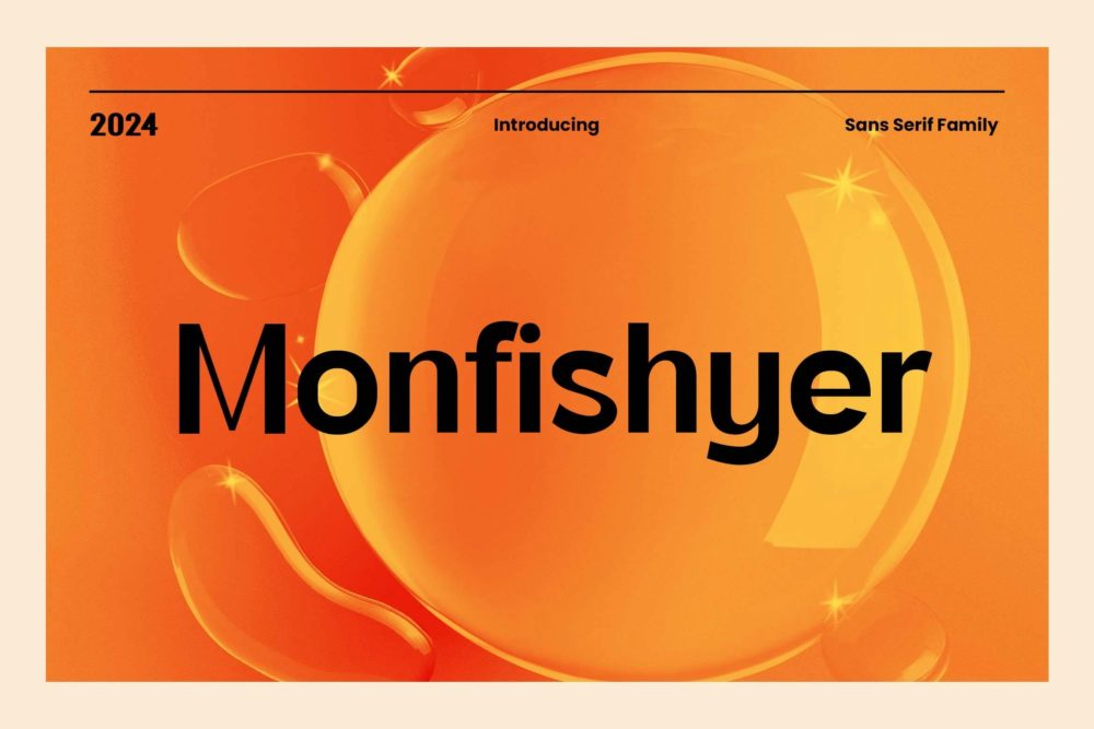 现代优雅品牌杂志徽标设计无衬线英文字体安装包 Monfishyer Sans Serif Family - —