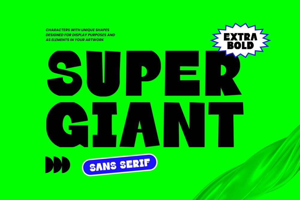 优雅卡通杂志婚礼徽标设计无衬线英文字体安装包 SUPER GIANT Extra Bold Sans Serif Font - —