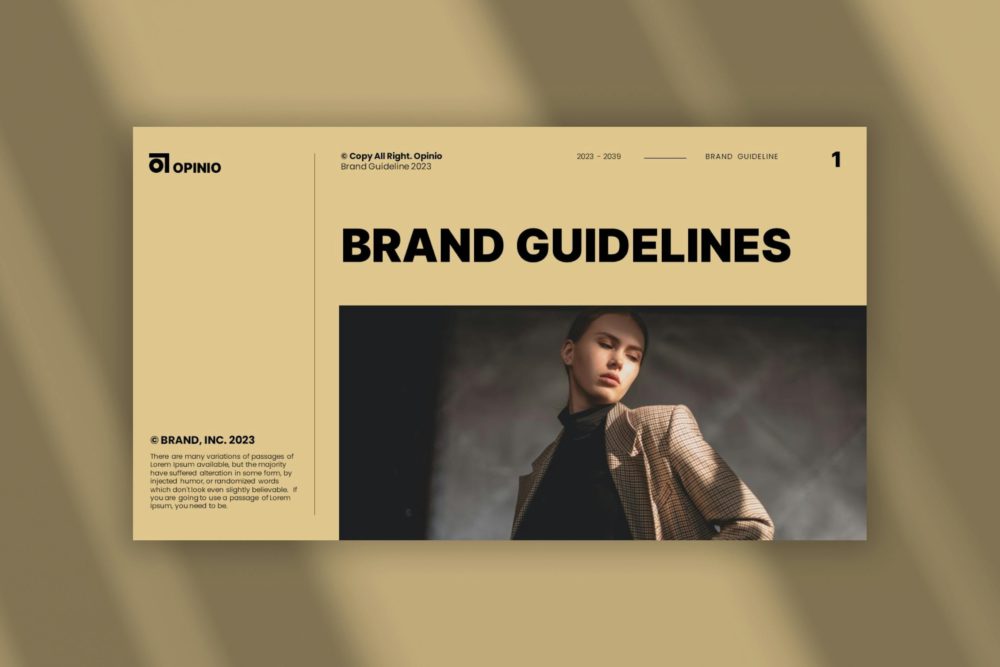 时尚极简风企业营销策划演示文稿设计ppt模板 Opinio Brand Guideline Powerpoint Template - —