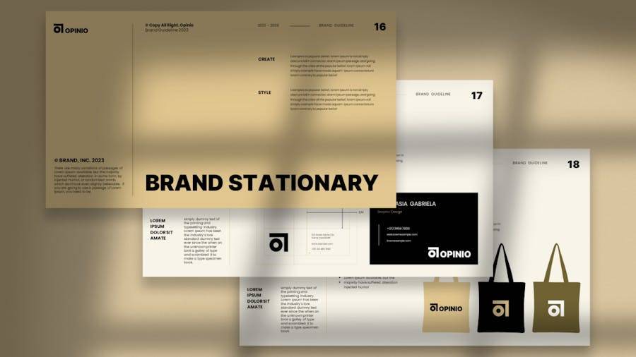 时尚极简风企业营销策划演示文稿设计ppt模板 Opinio Brand Guideline Powerpoint Template - —