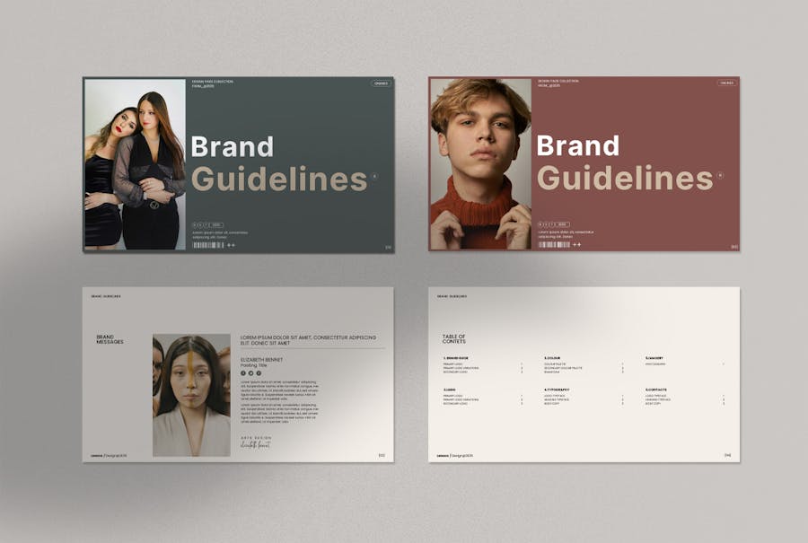 创意简约品牌营销策划提案简报设计ppt模板 Brand Guidelines Powerpoint Template - —