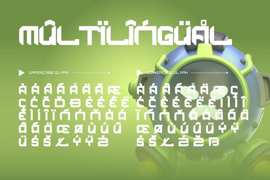 未来科幻电影海报徽标设计无衬线英文字体安装包 Vandroit Techno Display Font - —