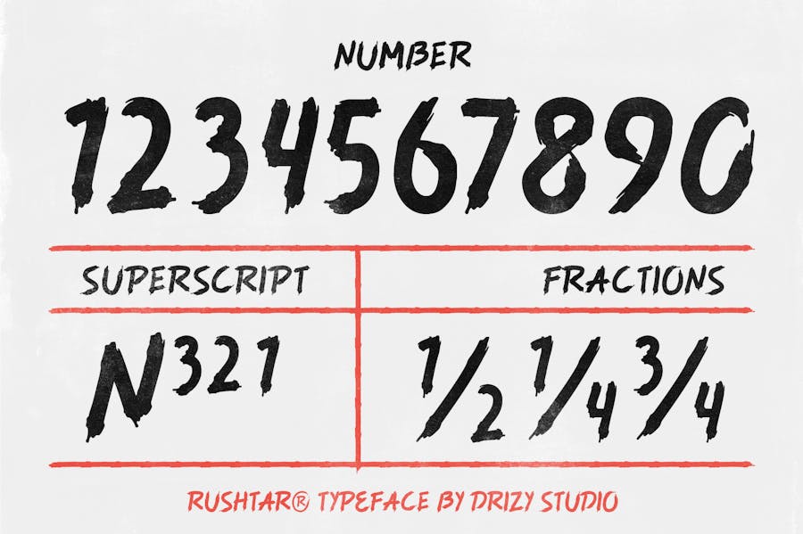 时尚杂志海报徽标设计手写英文字体安装包 Rushtar Brush Grunge Typeface - —