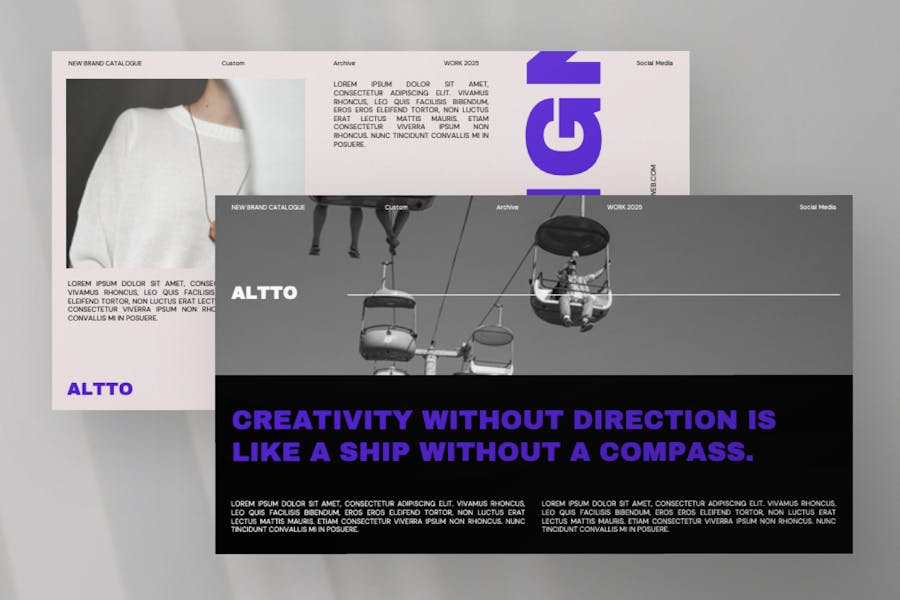 时尚品牌营销策划演示文稿设计Keynote+ppt模板 Altto Modern Brand Keynote+PowerPoint - —