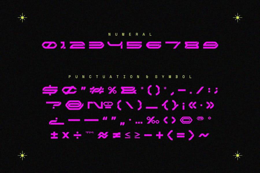 未来科幻赛博朋克机甲Y2K电竞游戏海报徽标设计装饰英文字体安装包 NCL Kemgor Cyberpunk Futuristic Tech Font - —