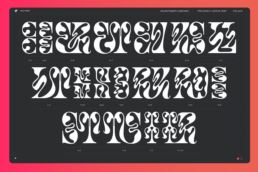 复古迷幻杂志海报标题设计装饰英文字体安装包 Viva Moira Psychedelic display font - —