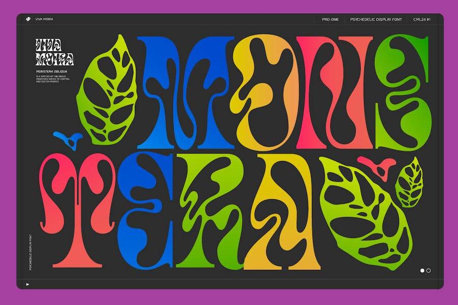 复古迷幻杂志海报标题设计装饰英文字体安装包 Viva Moira Psychedelic display font - —