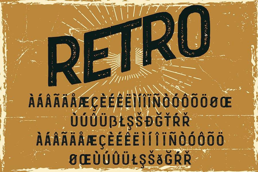 复古杂志海报徽标设计无衬线英文字体安装包 Moonkanobi Retro Font - —